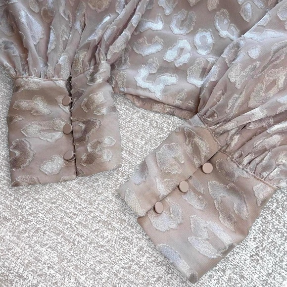 Express Pink Leopard Print Blouse XS - Picture 5 of 8